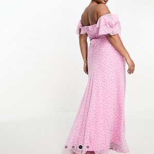 Pink and blk maxi dress